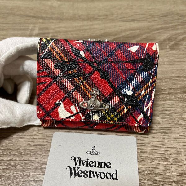 ★極美品★ヴィヴィアンウエストウッド 折り財布 三つ折り がま口 レッド