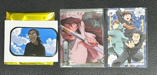 忍たま乱太郎 キャラバッジコレクション 山田伝蔵、 トレーディングカード 天鬼 、購入特典カード