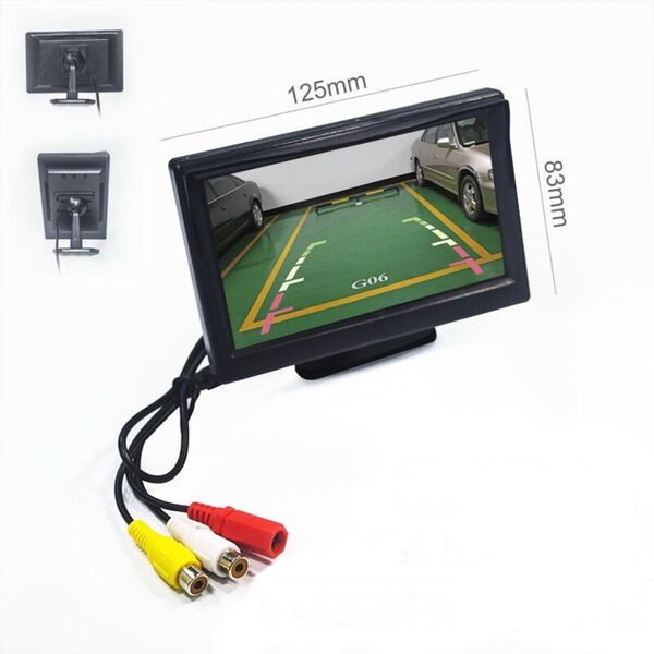 5インチ バックカメラ 自動切り替え 12V 24V 遮光フード カーモニター