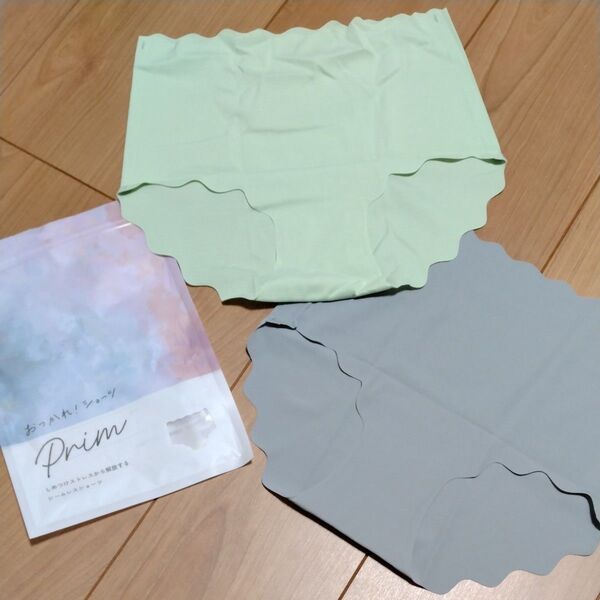 【2枚セット】Prim ショーツ Mサイズ ミントグリーン グレー