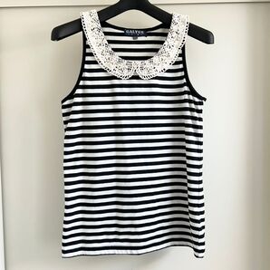 ノースリーブ カットソー Tシャツ タンクトップ レディース ボーダー