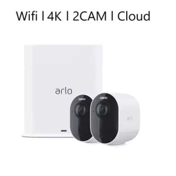 新品 Arlo Ultra2 スポットライトワイヤレスセキュリティカメラ 2台キット 4K HDR Wi-Fi