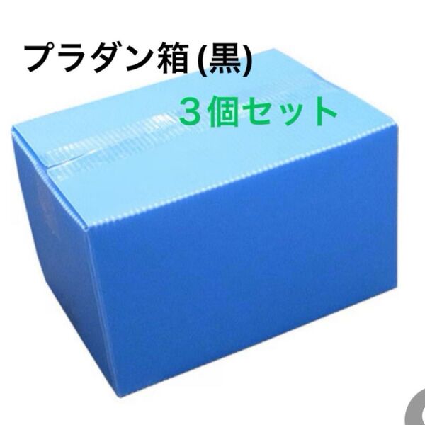プラダン製A式箱 ブラック 黒 プライタBOX プラスチック製ダンボール箱 ミカン箱タイプ 3枚セット 宅配 梱包