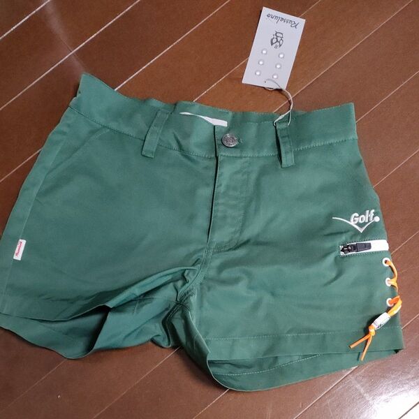 新品 1サイズ(M) ラッセルノレディースショートパンツ グリーン 緑色