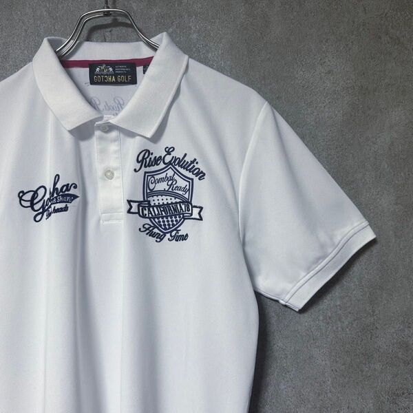 GOTCHA GOLF ガッチャゴルフ ロゴ 半袖 ポロシャツ ゴルフ ウェア メンズ