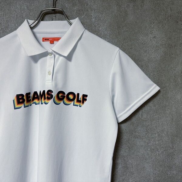 BEAMS GOLF ビームスゴルフ ビッグロゴ 半袖 ポロシャツ ゴルフウェア レディース