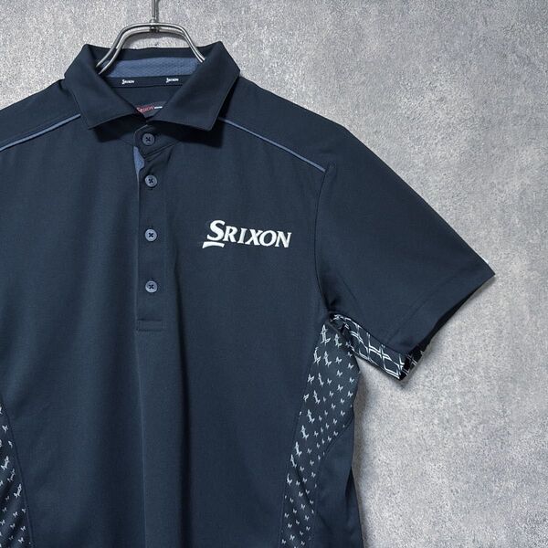 SRIXON スリクソン 刺繍ロゴ 半袖 ポロシャツ ゴルフ ウェア デサント