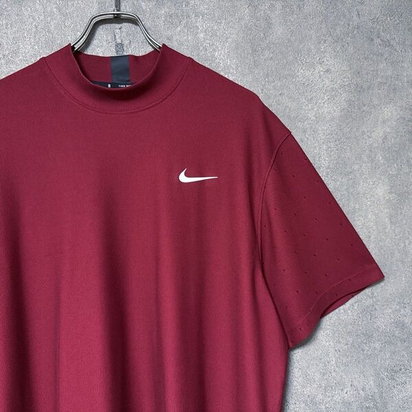 NIKE ナイキ タイガーウッズ コレクション 半袖 ロゴ モックネック シャツ メンズ ゴルフ ウェア