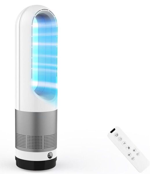 【最新進化・静音・ DCモーター節電】扇風機羽なし タワーファン 8段階風量調節 ファンヒーター 羽なし扇風機