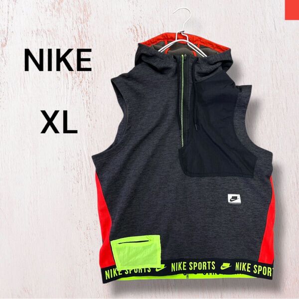 NIKE ナイキ THERMA フードベスト ロゴ Dri-FIT フリース