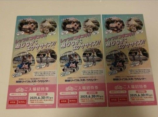 関西サイクルスポーツセンター 入場券 3名分
