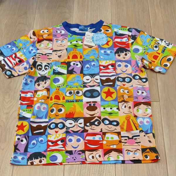 Tシャツ 総柄 半袖 Tシャツ Disney ディズニー PIXAR トイストーリー モンスターズインク ニモ カーズ Lサイズ