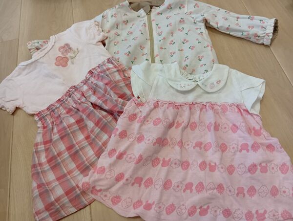 女の子 90 95 アウター 半袖 幼稚園 保育園 着替え キャンプ アウトドア 旅行 観光 長袖 アウター ピンク リバーシブル
