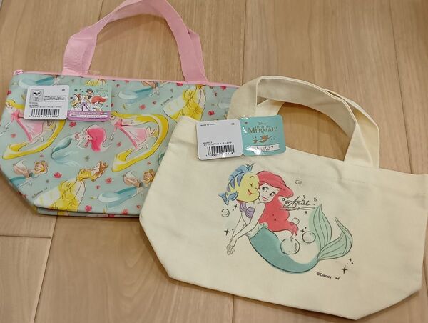 アルミバッグ ディズニープリンセスバッグ トートバッグ princess Disney ランチバッグ ベル アリエル ジャスミン