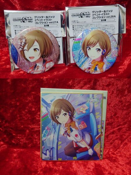 プロセカ MEIKO グリッター缶バッジ グリ缶 ミニ色紙 MORE MORE JUMP!! モモジャン