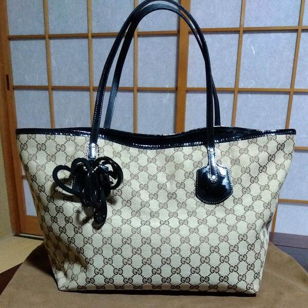 【袋あり】GUCCI GG柄 GGキャンバス トートバッグ きれいです!!