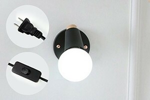 LIFE ブラケットライト・レトロ・照明器具 アンティーク調 レトロ 壁掛け照明器具　電球別売 黒（コンセント式 スイッチ付き）