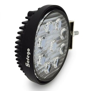 Safego 27W LED 作業灯 / ワークライト 丸形 広角タイプ 9連LED 車外灯 農業機械 ホワイト 6000K 12V-24V対応 27WR-FL