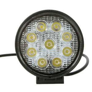 広角タイプ LED作業灯 27W LEDワークライト 丸型 現場作業、集魚灯、看板灯、投光器