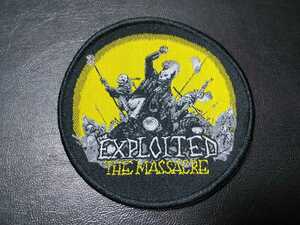 EXPLOITED 丸形 刺繍パッチ ワッペン the massacre 黒枠 / disorder discharge broken bones amebix english dogs sacrilege concrete sox