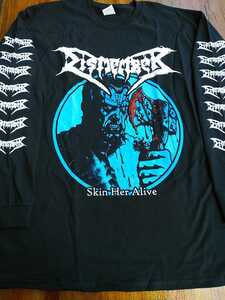 DISMEMBER 長袖 Tシャツ skin her alive 黒XL ロンT ディスメンバー / slayer exhumed autopsy death angel entombed nihilist grave