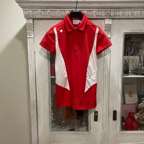 DESCENTE GOLF デサントゴルフ 半袖シャツ M レッド