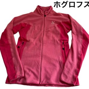 ホグロフス ピンク フリース 登山 キャンプ フルジッパー ロゴ 自転車 スキー フリースジャケット スノボ アウトドア