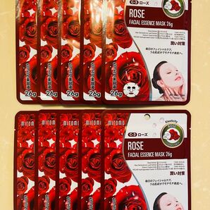 美友ミトモ ナチュラル512フェイシャルエッセンスマスク RO ローズ 潤い対策 26g×10回分 シートマスク パック