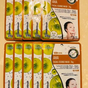 美友ミトモ ナチュラル512フェイシャルエッセンスマスク AH AHA 毛穴対策 26g×10回分 シートマスク パック