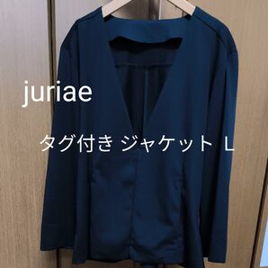 juriae 洗えるジャケット L 長袖 ボタンレス ストレッチ素材 吸水速乾 UVケア ソフトタッチ 柔らか素材 Drymix