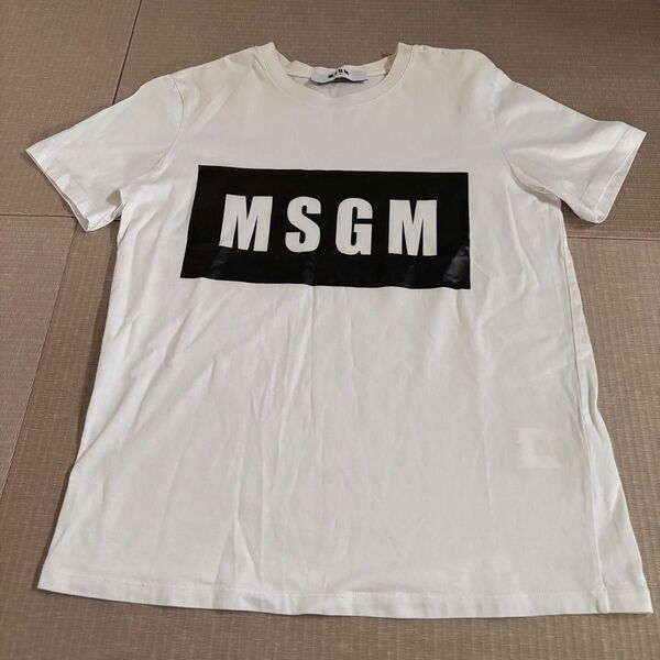 MSGM ホワイト Tシャツ ロゴプリント