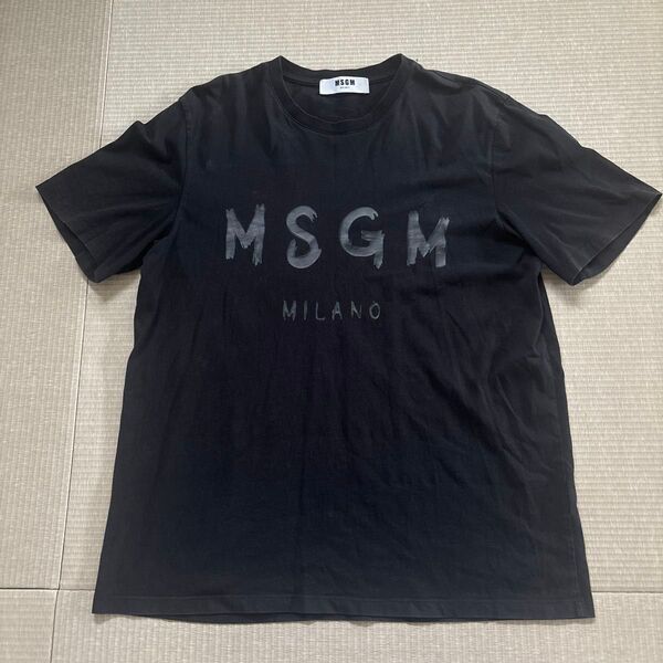MSGM ブラック Tシャツ ロゴプリント