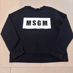 MSGM ブラック トレーナー ロゴプリント Mサイズ
