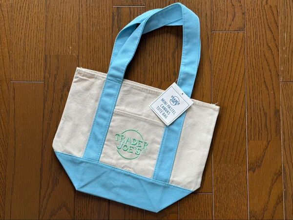 送料無料【新品】限定色!Trader Joe’sトレジョキャンバストートバッグ ブルー
