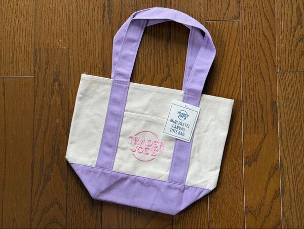 送料無料【新品】限定色!Trader Joe’sトレジョキャンバストートバッグ パープル