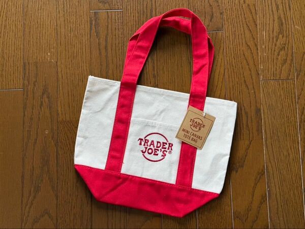 送料無料【新品】Trader Joe’sトレジョキャンバストートバッグ レッド
