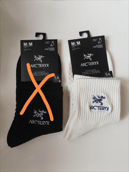 ARC'TERYX ホワイトソックス 1足 アークテリクス靴下