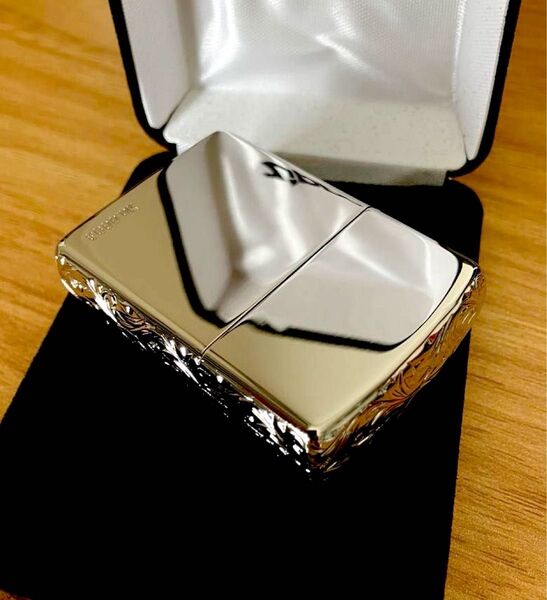 限定品 ジッポー ZIPPO アーマー 3面彫刻 手彫り SPECIAL PT プラチナ オイルライター ジッポ 金タンク 高級