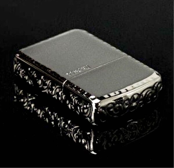限定品 ZIPPO アーマー ジッポー ライター 正規品 プラチナ 3面彫刻 アラベスク シリアルナンバー入り オイルライター
