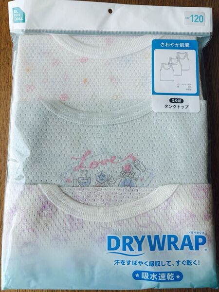 未使用品 西松屋 女の子花柄インナー夏用肌着 タンクトップ3枚組