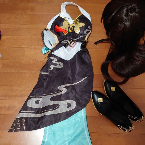 崩壊スターレイル 崩スタ 霊砂 コスプレ衣装 ウィッグ 靴付き ほぼフルセット