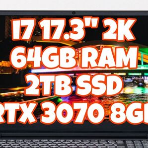 ドスパラ i7 17.3" 2K ディスプレイ 64GB RAM 2TB SSD RTX 3070 ゲーミングノート