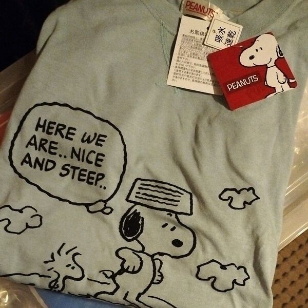 PEANUTS Tシャツ 水色系 未使用 150 吸収速乾 スヌーピー