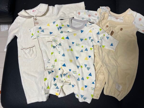 まとめ売り 3枚セット 長袖 半袖 ロンパース カバーオール 50 60 70