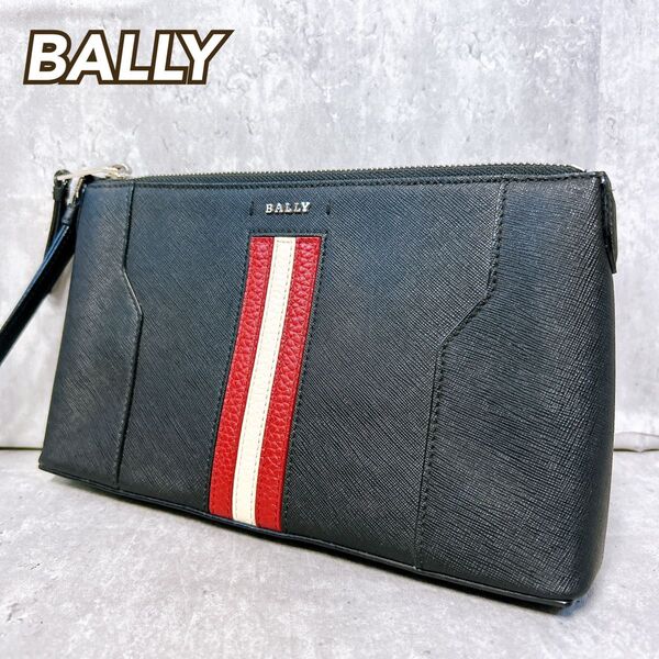 【未使用級】バリー クラッチバッグ トレインスポッティング レザー ブラック ポーチ ロゴ BALLY
