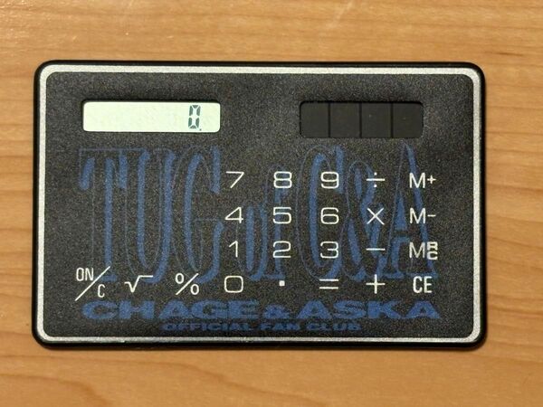 ★CHAGE and ASKA★ミニ電卓 クレカサイズ ソーラー電池式 ファンクラブ限定品