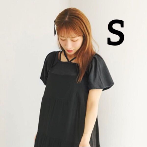 しまむら 辻希美 辻ちゃん Ange charme アンジュシャルム トップス プルオーバー ブラック 黒色 Sサイズ