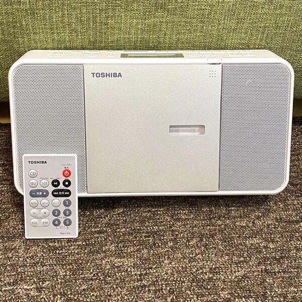 TOSHIBA 東芝 CDラジオ TY-C300 ホワイト リモコン付き 基本動作OK コンパクト