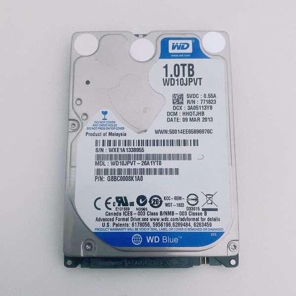 【美品】WD 2.5インチHDD1TB 9152時間 正常