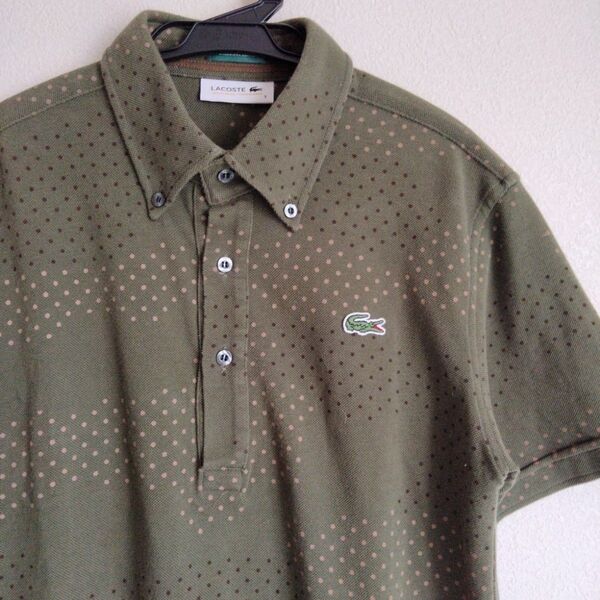 美品☆LACOSTE ラコステ ポロシャツ モスグリーン ワニ サイズ3